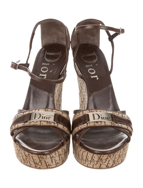 transparent dior shoes|Dior platform wedge shoes.